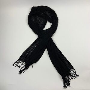 Italco Scarf Womens Black Fringe